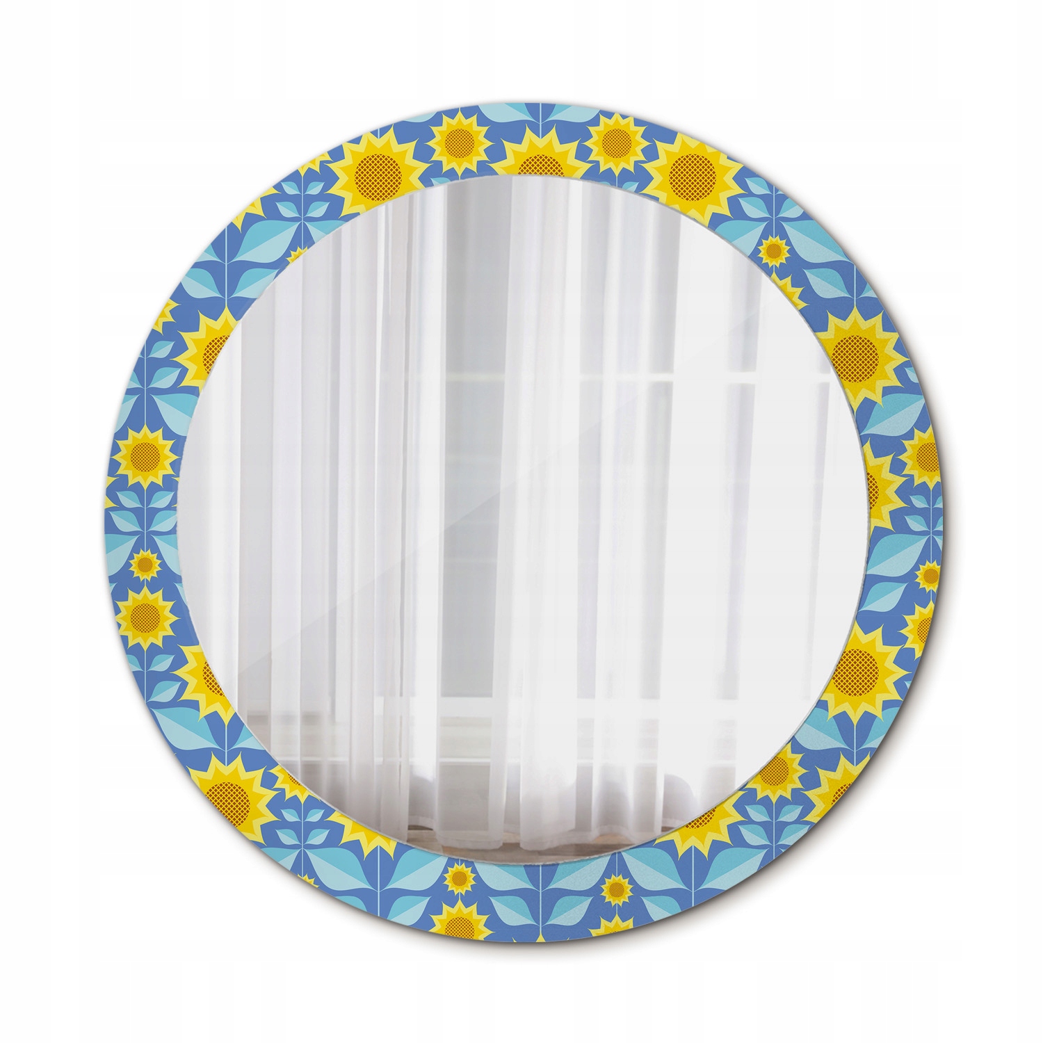 Okrúhle zrkadlo Geometrické slnečnice 80 cm