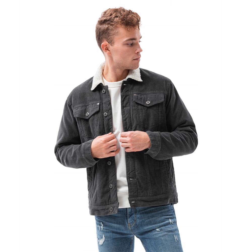 

Kurtka męska sztruks typu sherpa C524 grafit XL