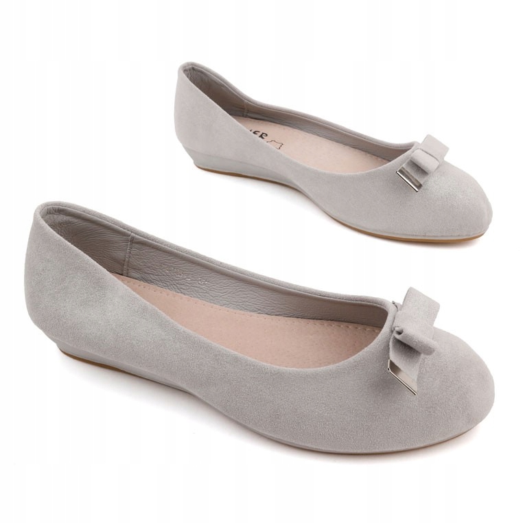 

Srebrne Balerinki Damskie Na Koturnie Wygodne Buty