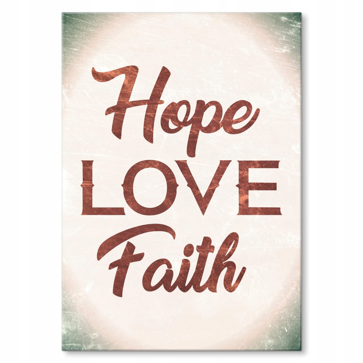 Kovový plakát Hope Love Faith Szyld Plech 30 x 42 cm Dárek