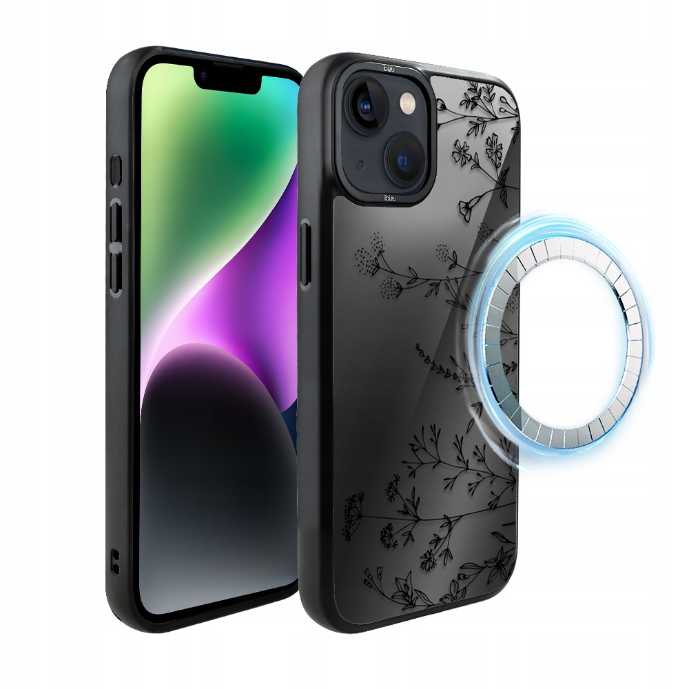 Pouzdro pro iPhone 14 Plus Ibizu DropGuard Matt s MagSafe, dotyk květin