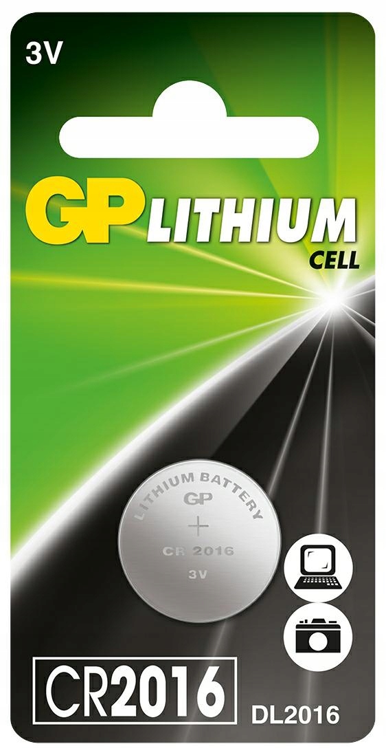 

Bateria litowa Gp CR2016 3V LiMnO2 90mAh guzik