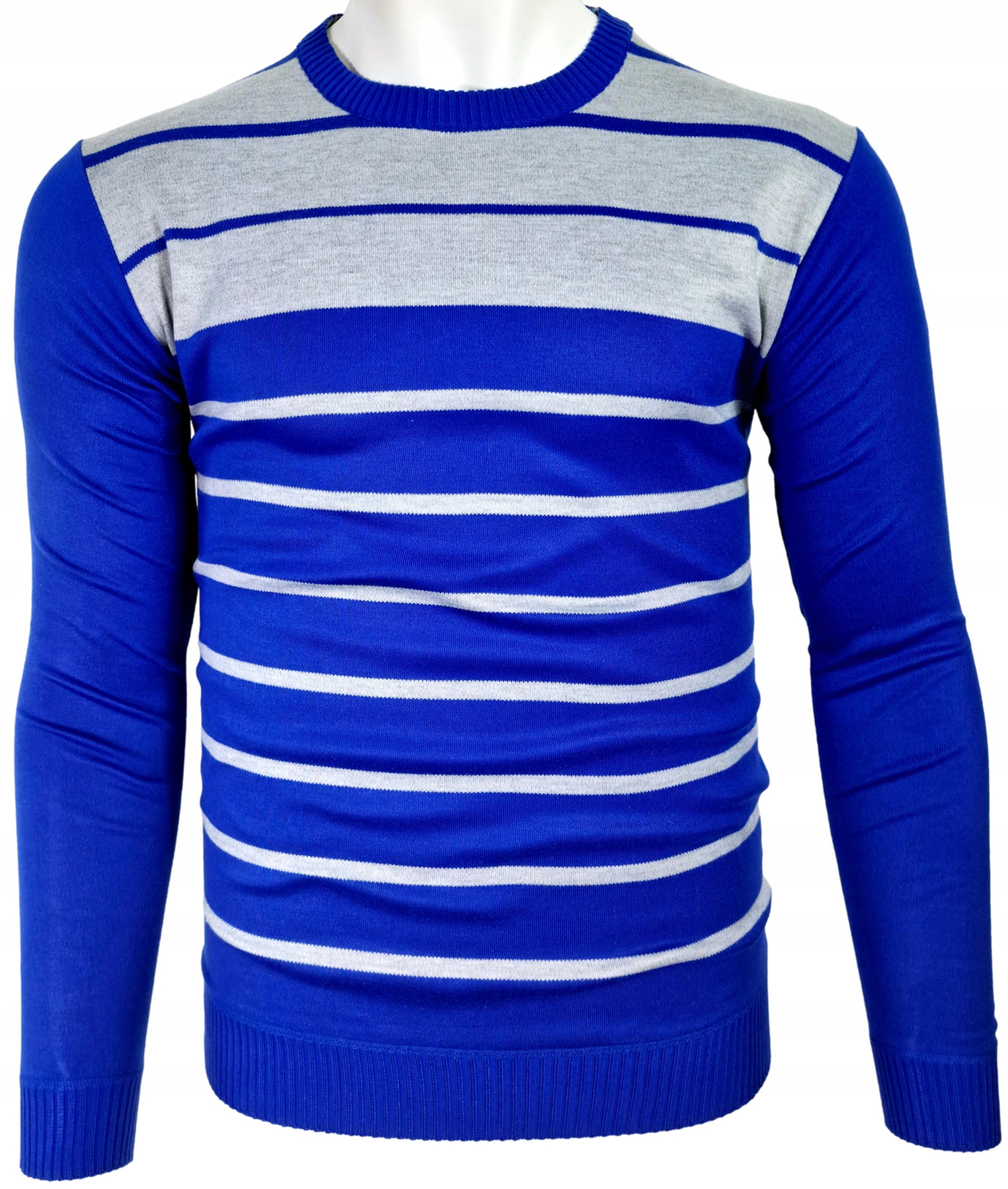 SWETER MĘSKI Z DODATKIEM WEŁNY _ O40 PASKI r. M