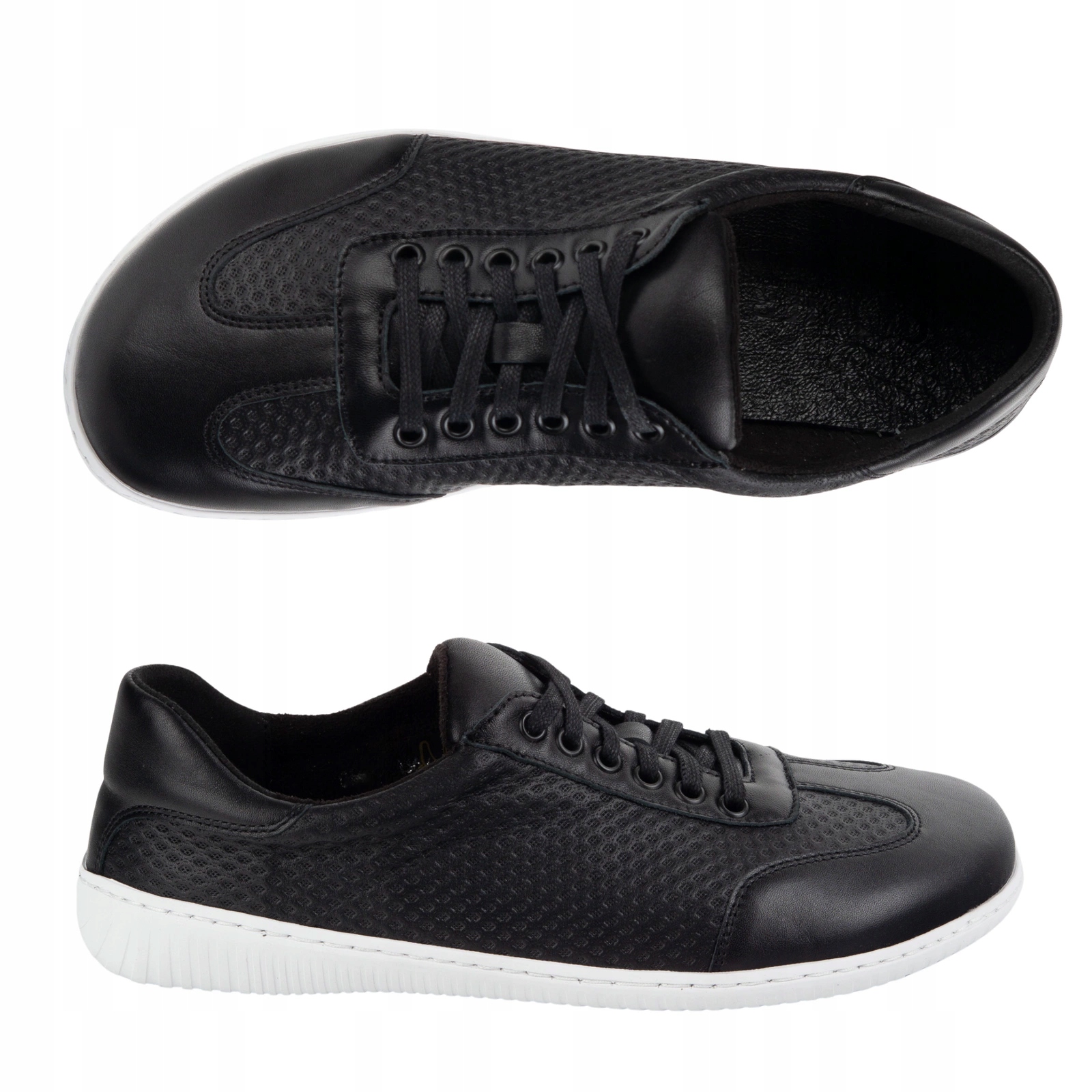 Pánské barefoot kožené polobotky minimalistické model 0742WK černé 41
