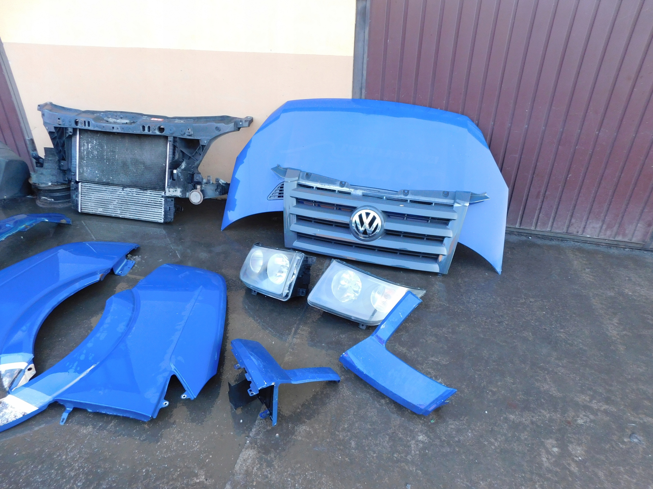 VW Crafter front complete bonnet radiator bumper lights fenders blue