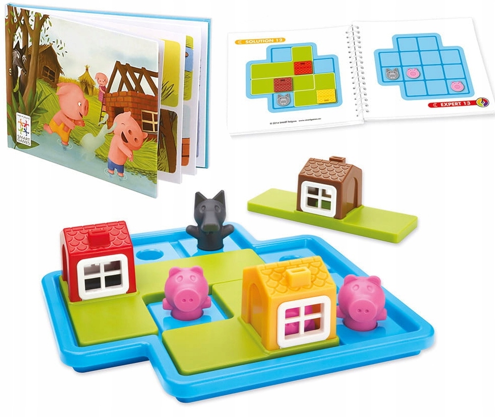 Smart Games Gra Logiczna planszowa dla 1 osoby 0164 Trzy Małe Świnki