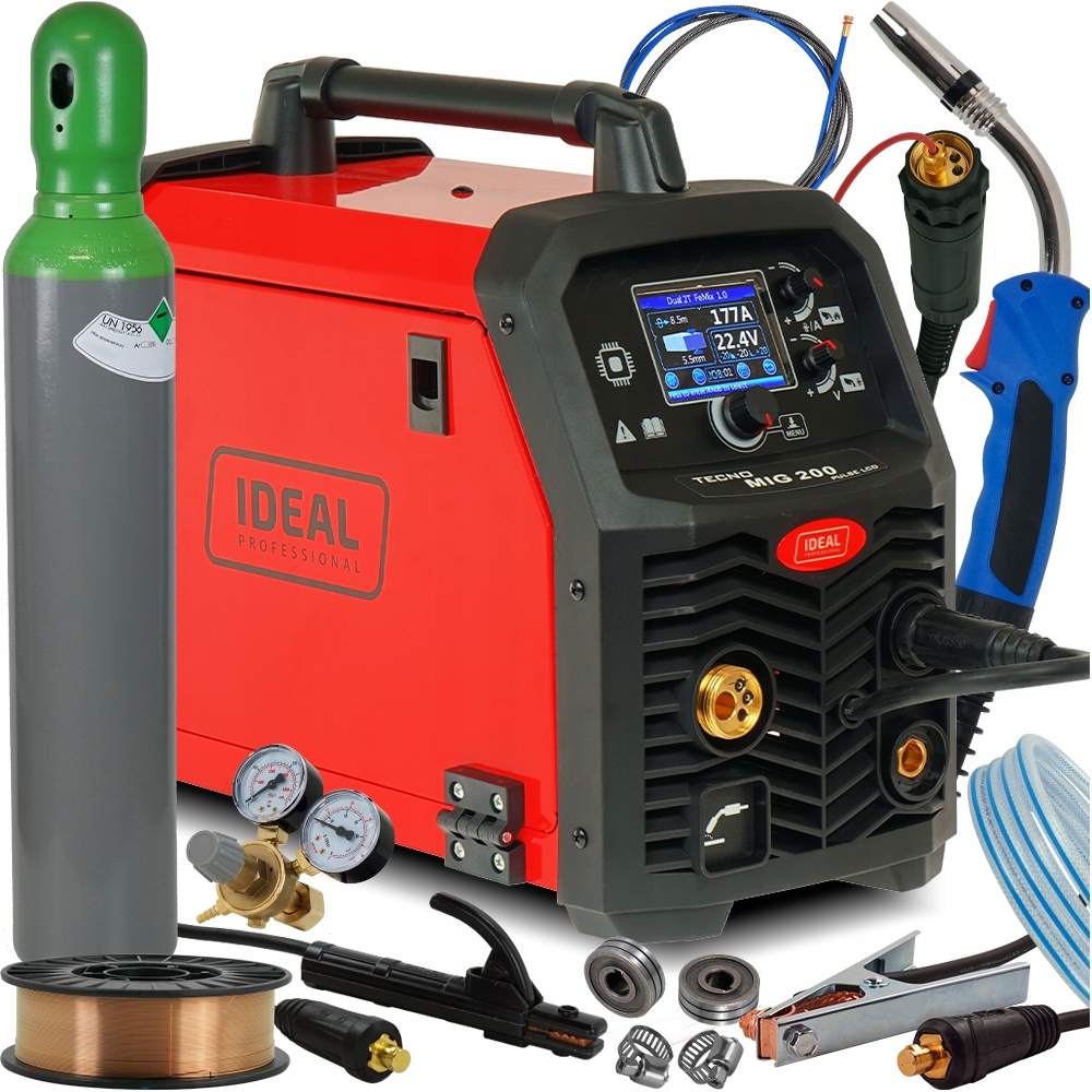Spawarka Migomat Synergia Aluminium Mig 200 A Dual Puls Mma Tig Lift Zestaw