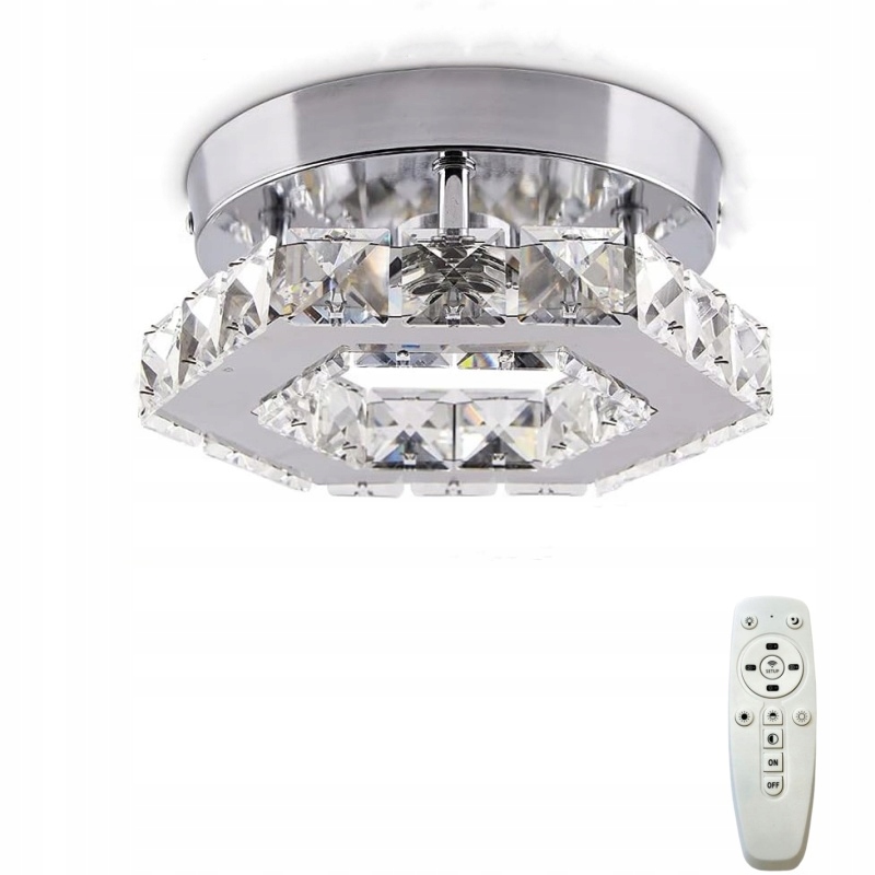 Stropná Lampa Stropné Svietidlo Led Krištáľový Luster Chrom Do Obývacej Izby S Pilotom