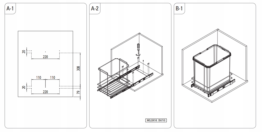 KOSZ NA ŚMIECI 35L STARAX DO SZAFKI 40 Producent Starax