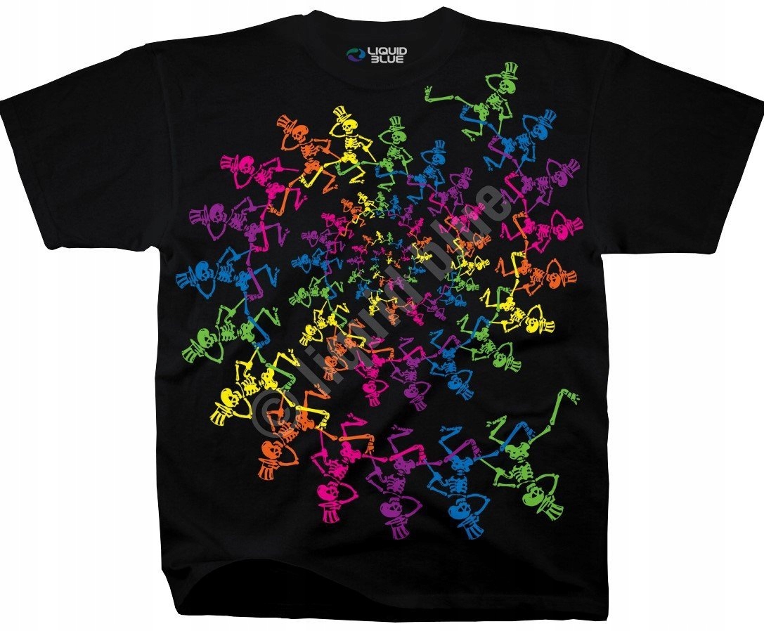 Gratefull Dead Spiral Skeletons Liquid Blue XL