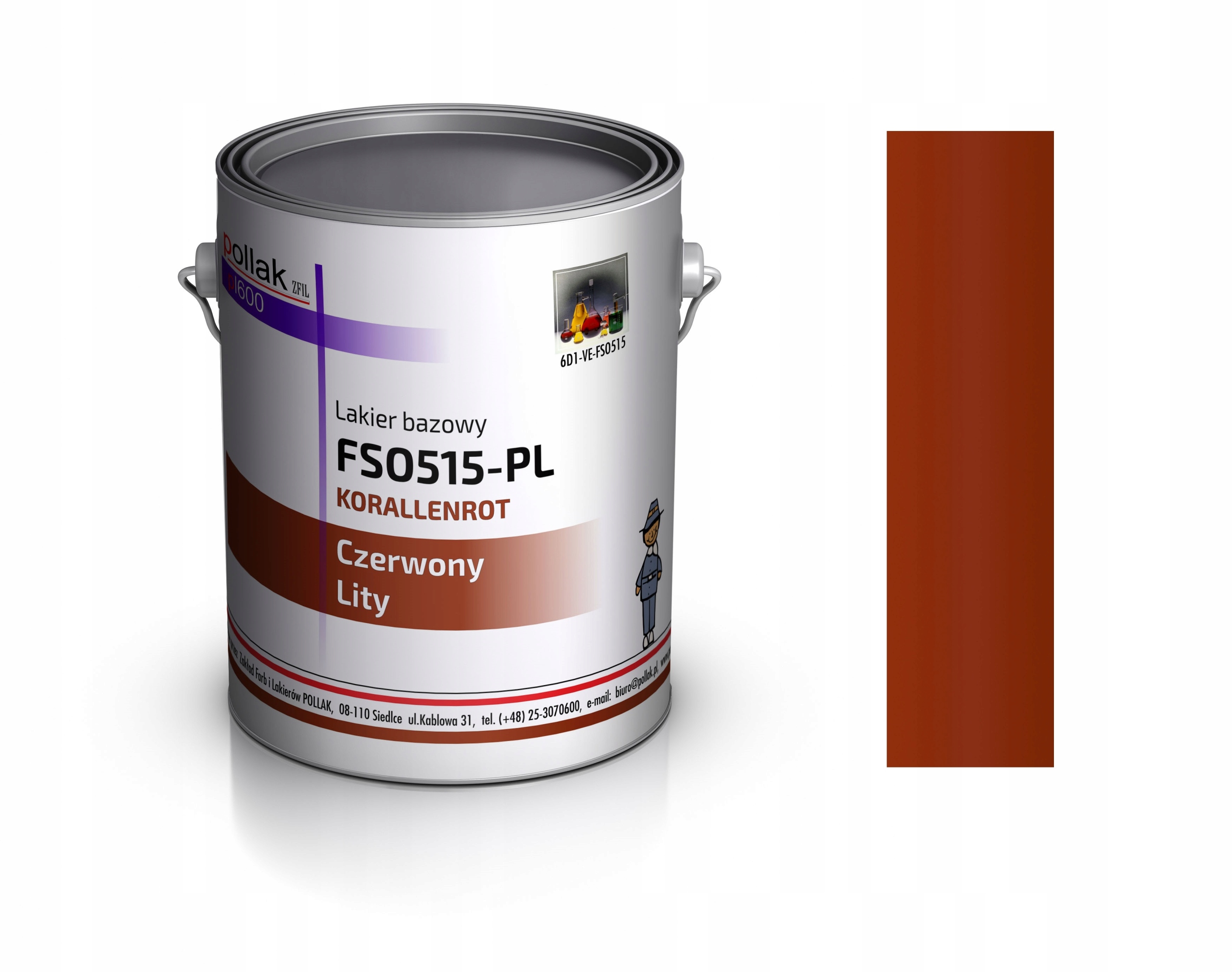 Базовый слой Красный твердый FSO 515 Korallenrot 4L