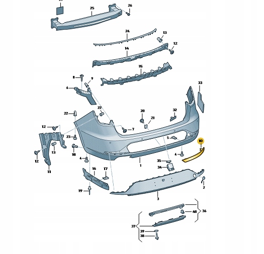 ODBLASK W ZDERZAKU TYŁ LEWY SEAT LEON FR KOMBI 5F Producent części SEAT OE