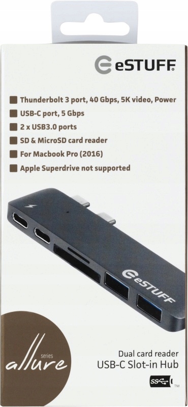 Rozdzielacz USB-C Hub eSTUFF 40Gb,5K, MacBook PRO EAN (GTIN) 5711783434665