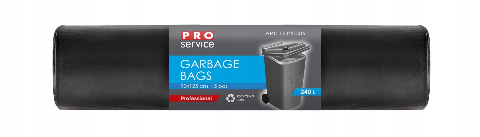 Karton 22 ks Pytle na odpadky Pro Service 240L 5ks Ldpe Černé