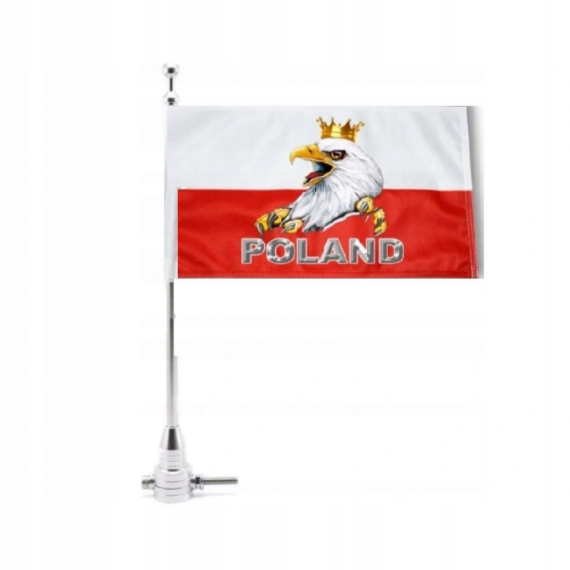 Maszt motocyklowy z flagą Polski