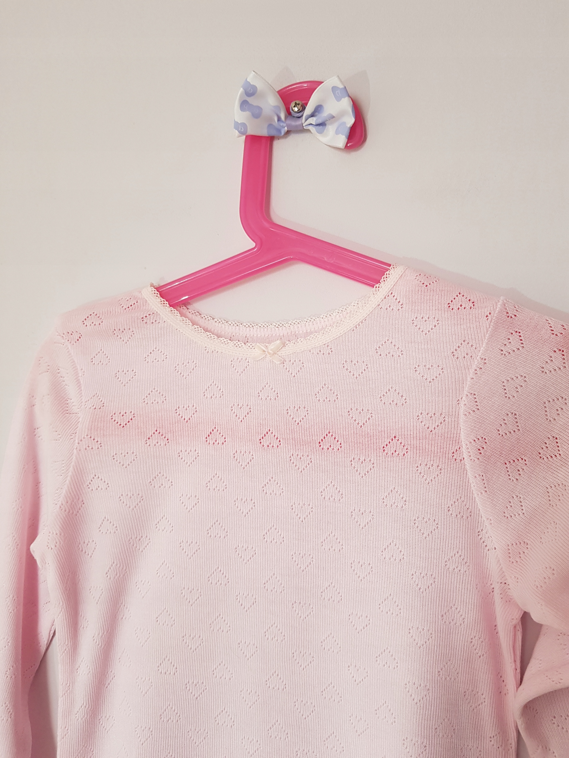 Śliczna ażurkowa koszulka / podkoszulka Różowa r. 98 /110 j. Nowa Rękaw długi rękaw