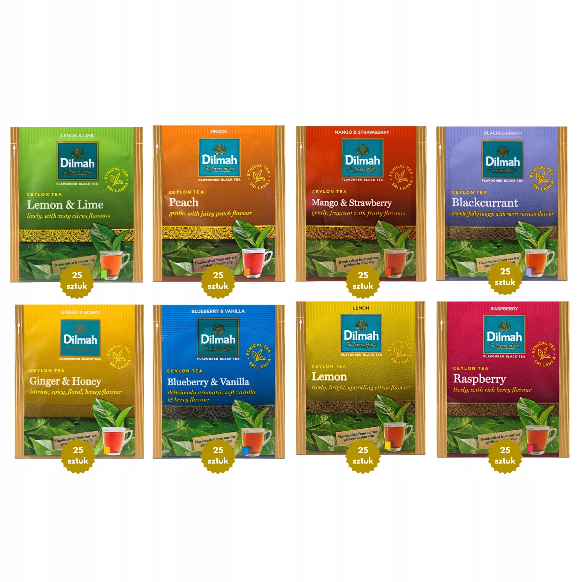 Zestaw Herbat Czarnych Dilmah 8 Smaków 200 Kopert