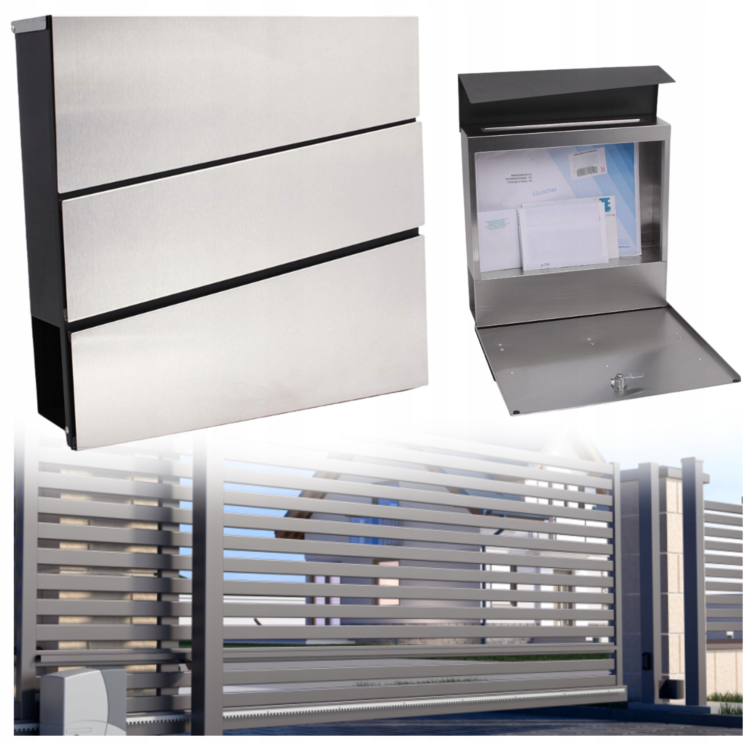 Poštovní Schránka Nerezová Kovová Moderní S Novinami Poštovní Lux