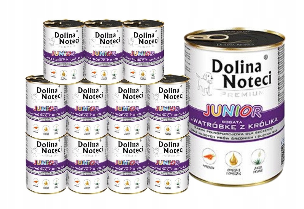 Dolina Noteci Premium Vlhké krmivo pro juniory bohaté na králičí játra 12x400
