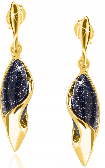 Stříbrné náušnice závěsné náušnice šroubky stříbro pozlacené módními doplňky