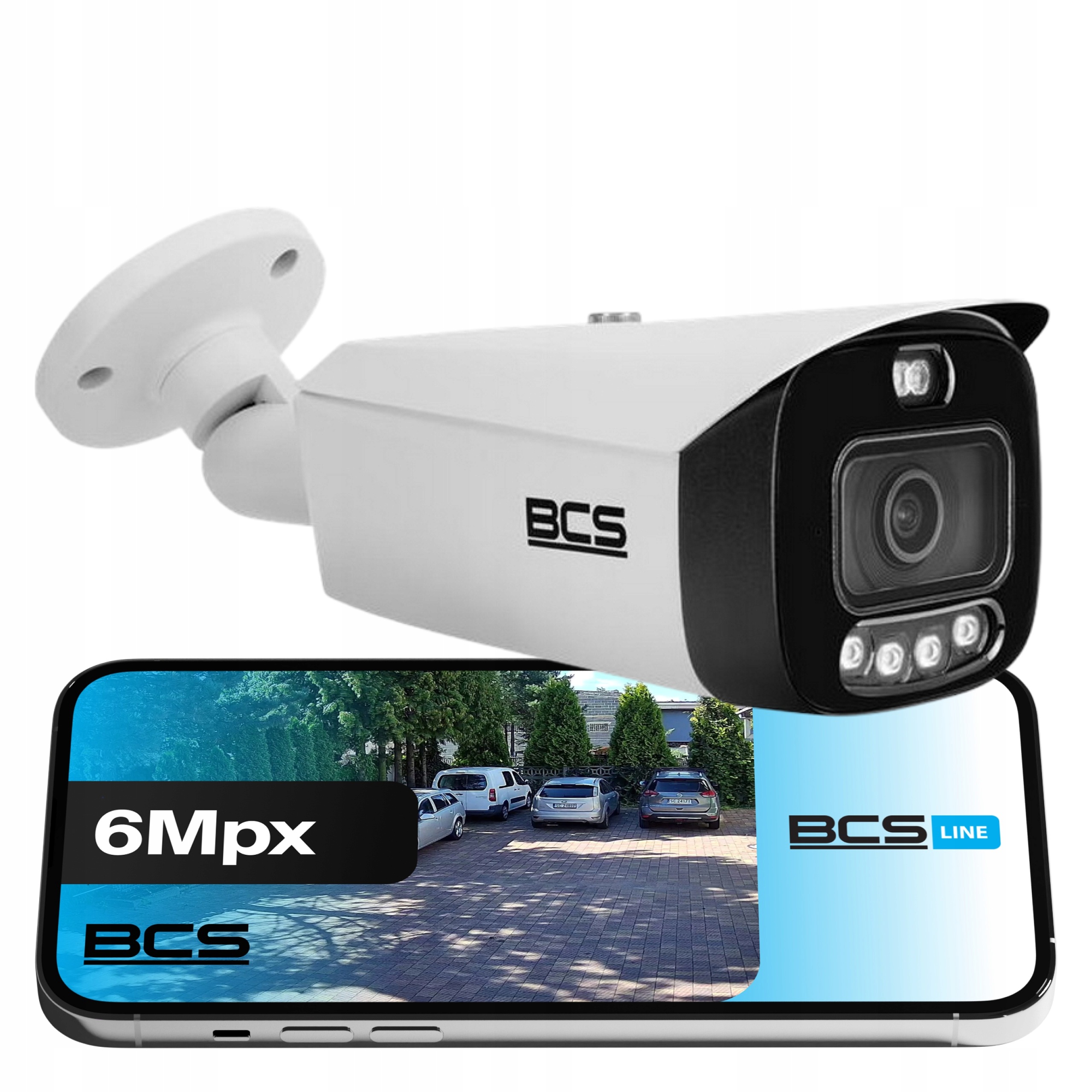 Venkovní Ip tubusová kamera Bcs 6 Mpx NightColor Ir Led 50 m alarm AcuPick