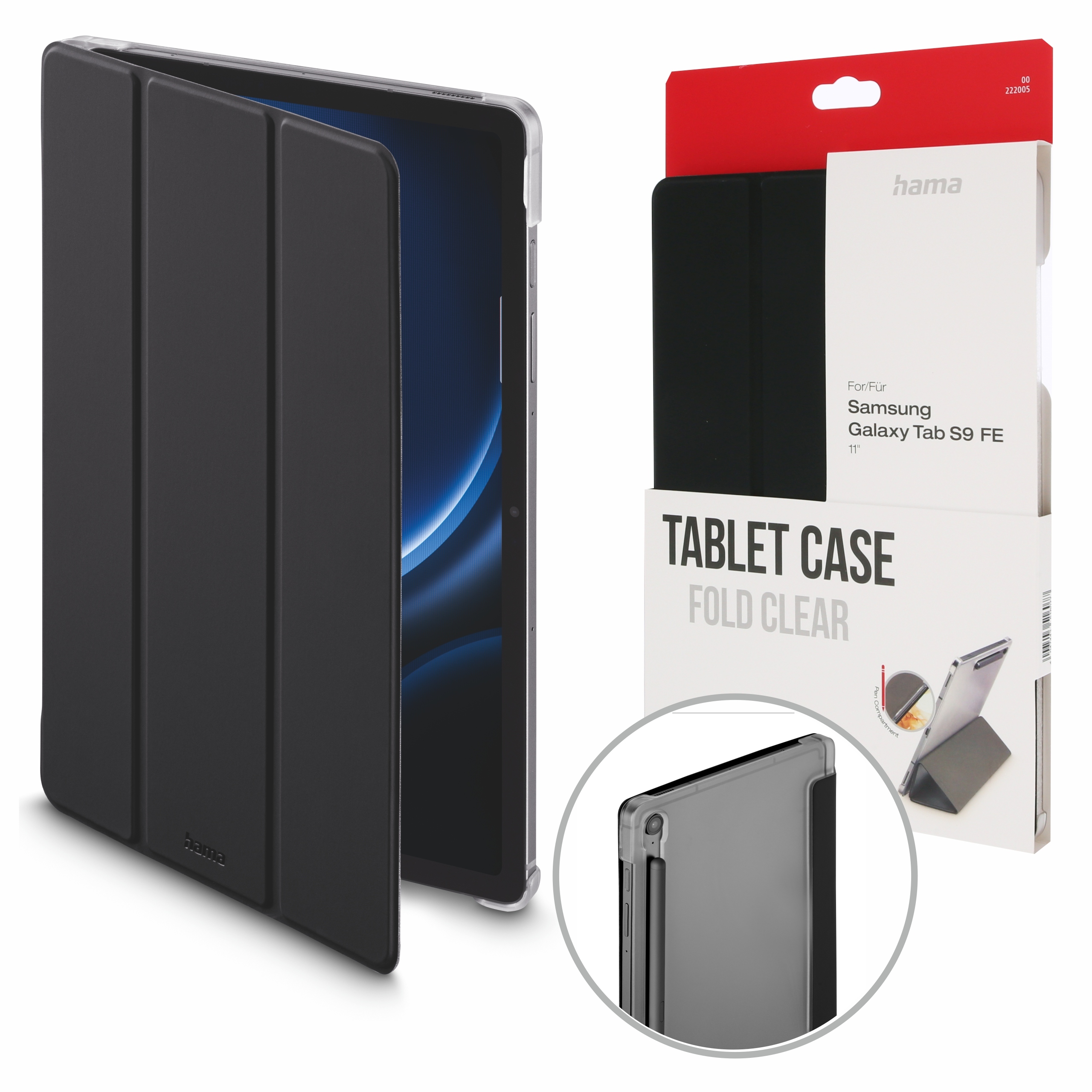 Etui na tablet Samsung S9 Fe 10.9" Hama Fold Clear czarne