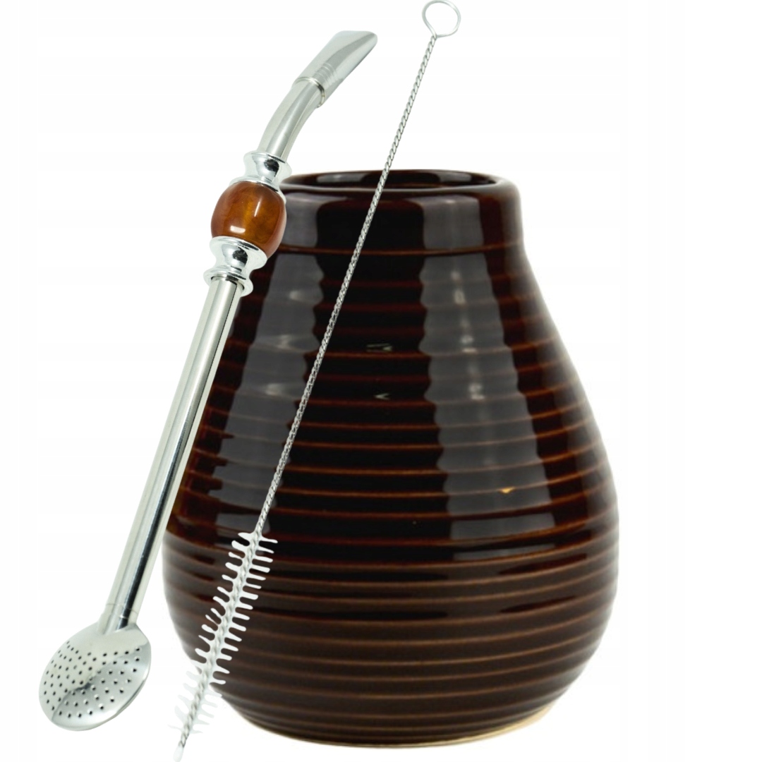 Levně Sada na pití Yerba Mate Tykev čokoládová Jantarová bombilla
