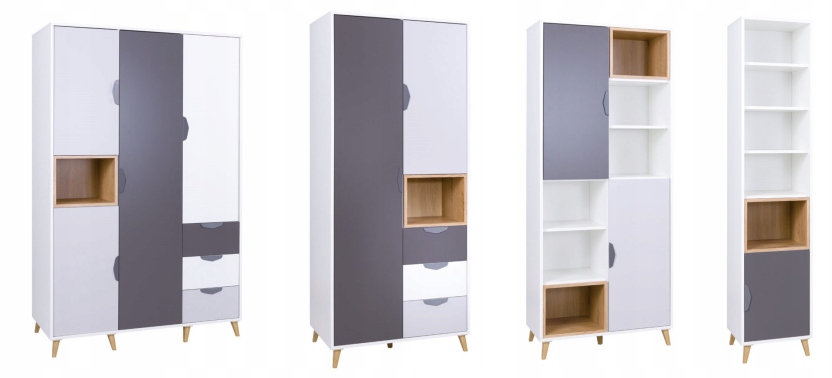 Półka JOKER 12 biały/grafit/szary/dąb lefkas 120/50/25 system młodzieżowy Kod producenta JOKRER REG 8