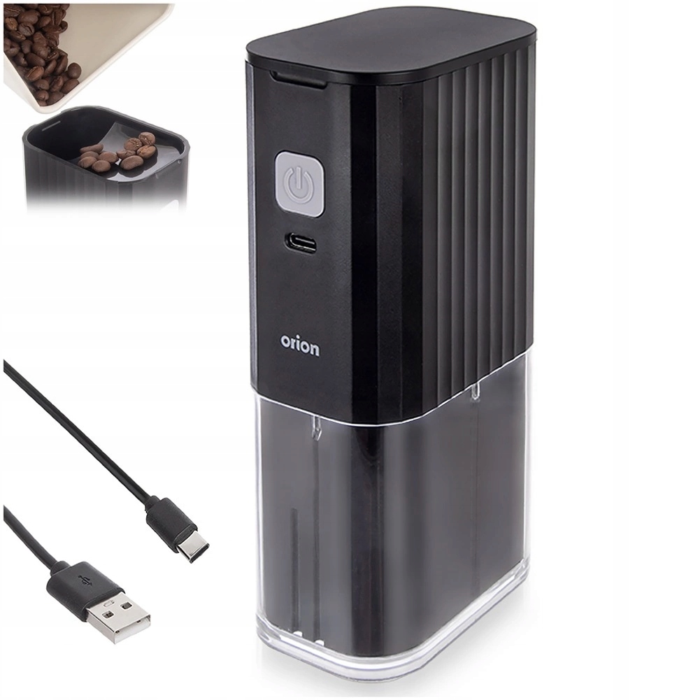 Elektrický mlýnek na kávu 16 cm Usb-c s keramickým mlecím mechanismem Orion