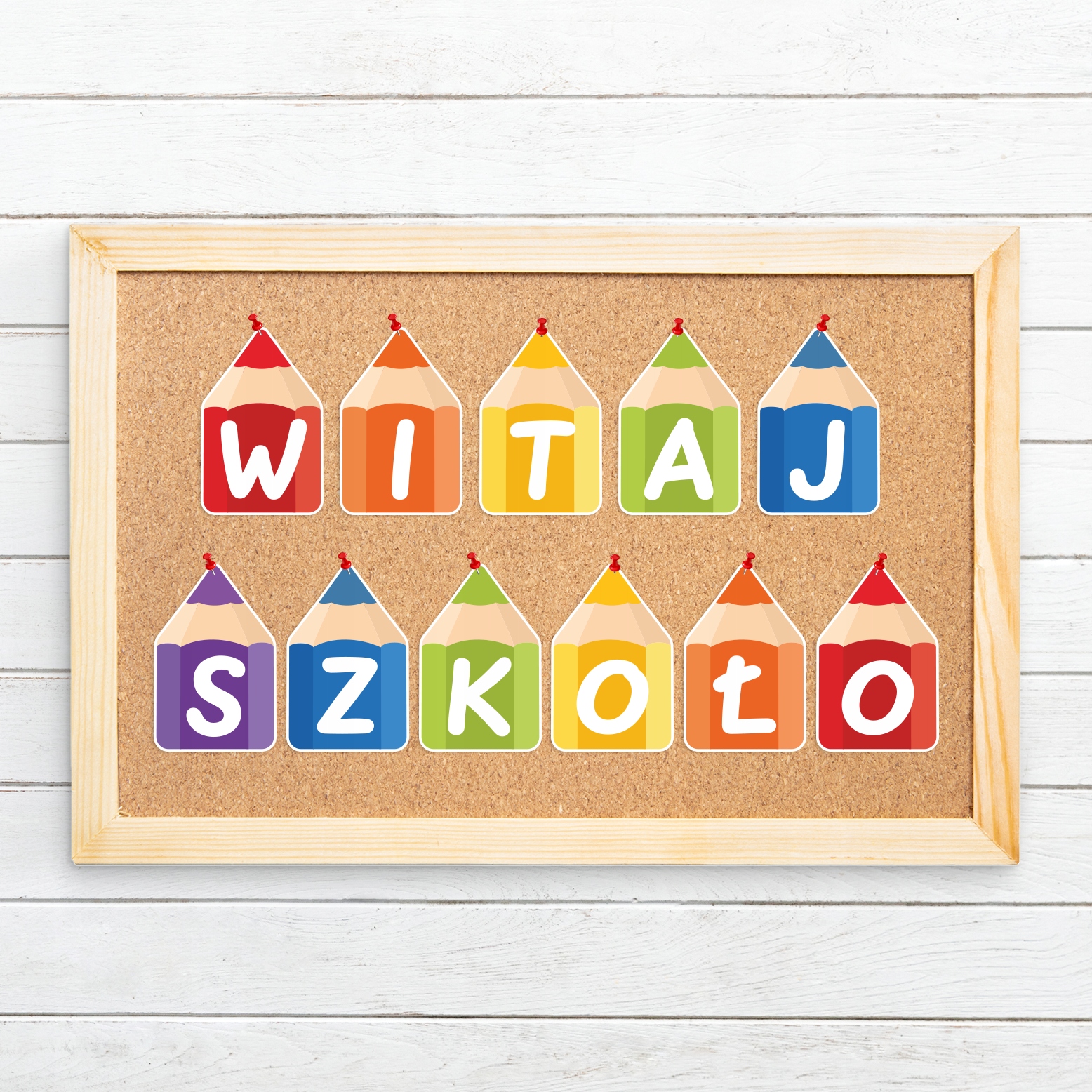 DEKORACJA SZKOLNA DUŻY NAPIS - KOLOROWE KREDKI: WITAJ SZKOŁO - LearnHow Kod producenta LH-DSZ51