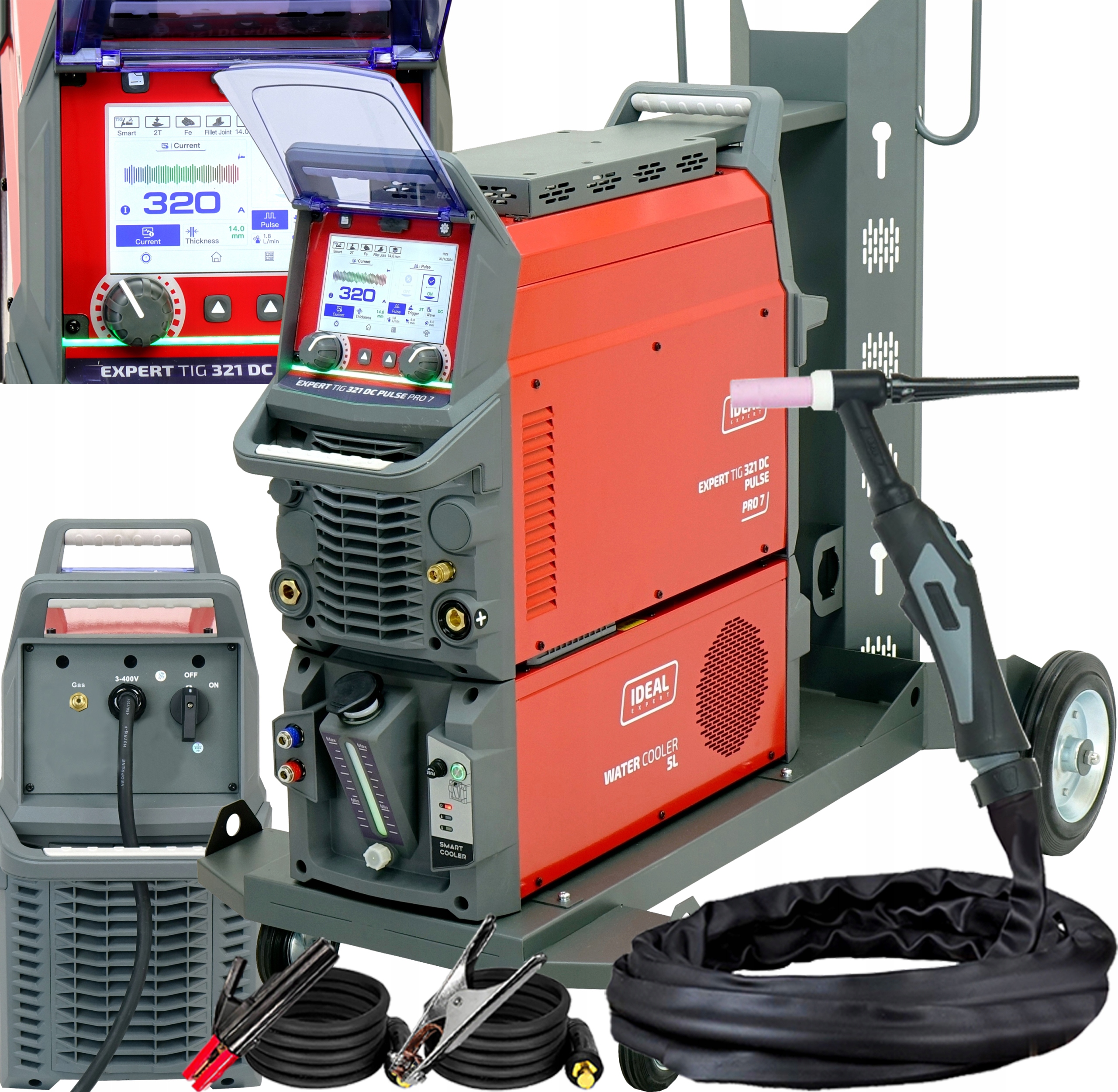 Spawarka Inwerterowa Ideal Expert Tig 321 DC Pulse Pro7 LCD 400V Mma Puls