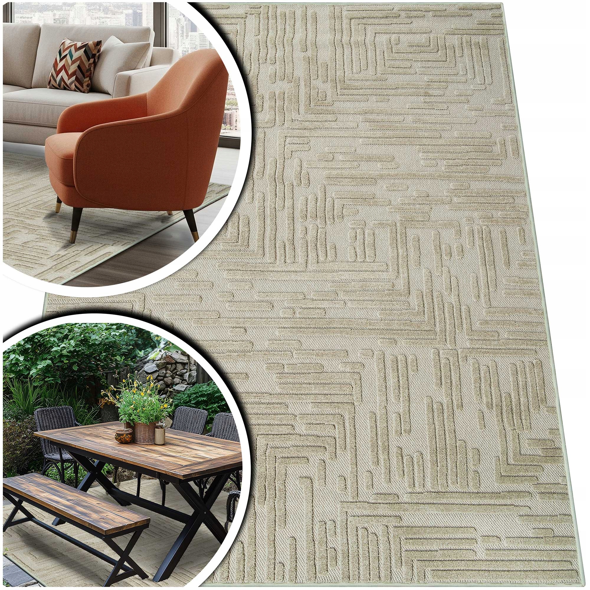 Venkovní Koberec Na Terasu Béžový Koberec Do Kuchyně Na Balkon Medúza 120x170