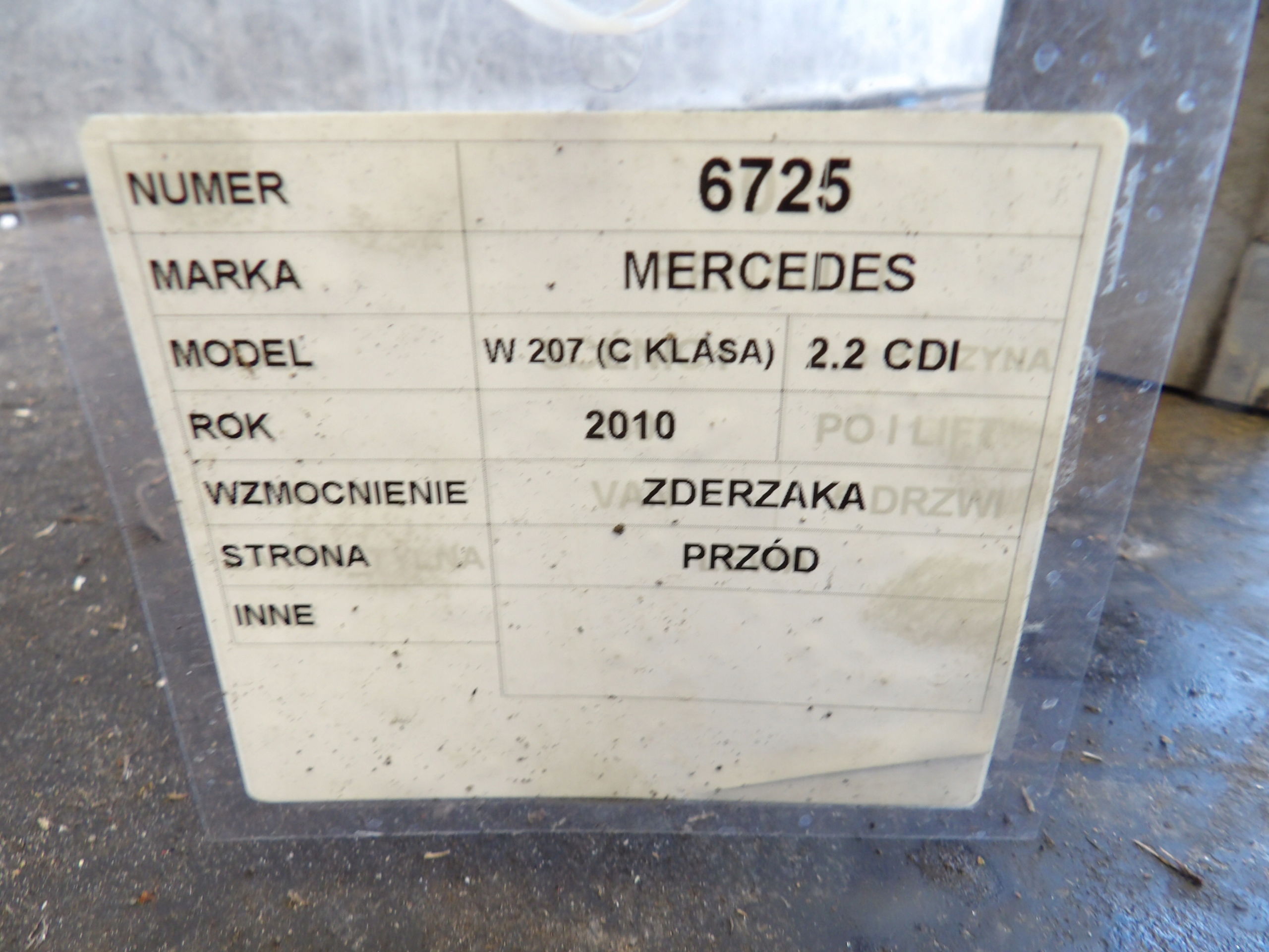 Mercedes W207 Traversa Paraurti Anteriore 2,2CDI