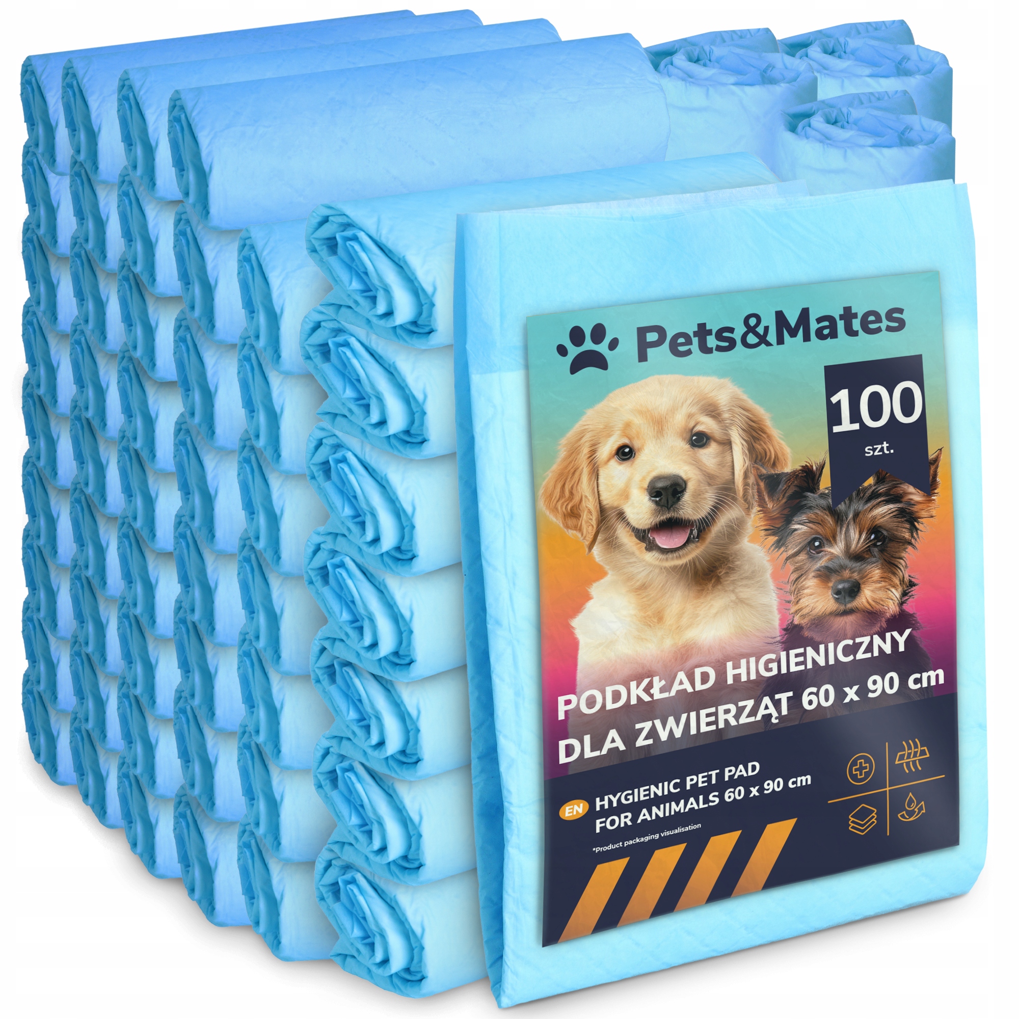 Levně 100x Hygienické Podložky Pro Zvířata Psa Kočka 60x90 cm Podložka Sikania Absorpční 4H