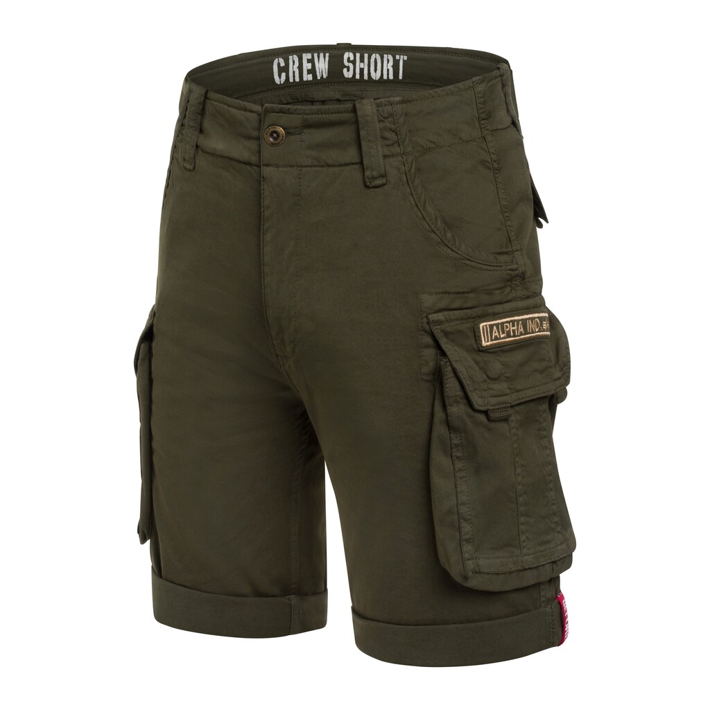 Pánské kraťasy kapsáče Alpha Industries Crew Short Dark Olive 31