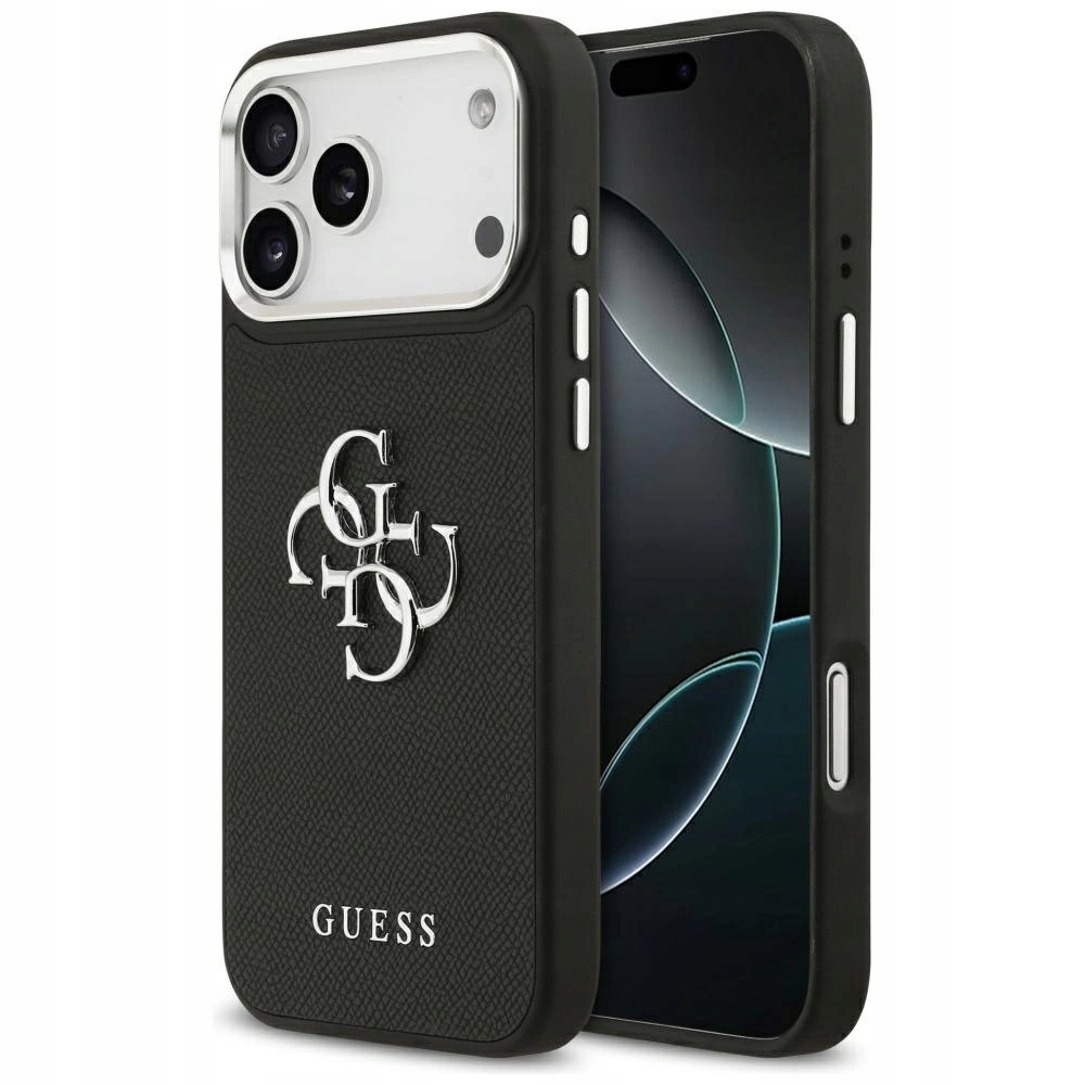 Pouzdro Guess Grained Big 4G Classic Logo pro iPhone 17 Pro Max černé
