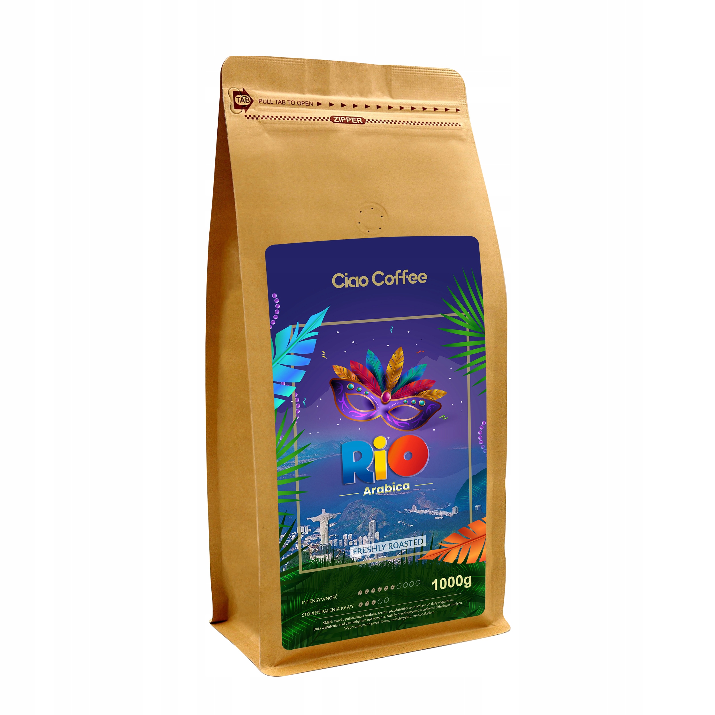 Levně Káva Ciao Coffee Rio Čerstvě pražená Arabica 1 kg