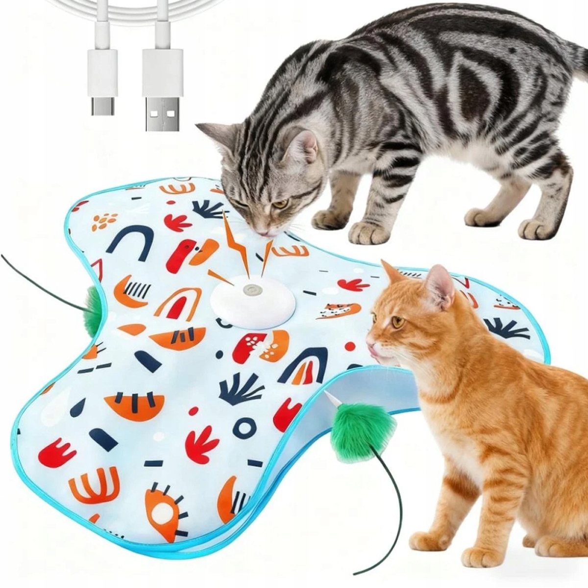 Levně Interaktivní hračka pro kočky s pružinou – dobíjecí, aktivovaná dotykem