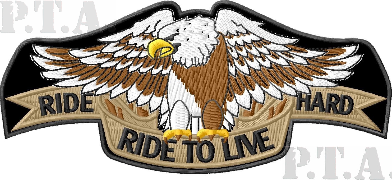 Eagle Ride Hard Orzeł Ride to Live - Naszywka termo