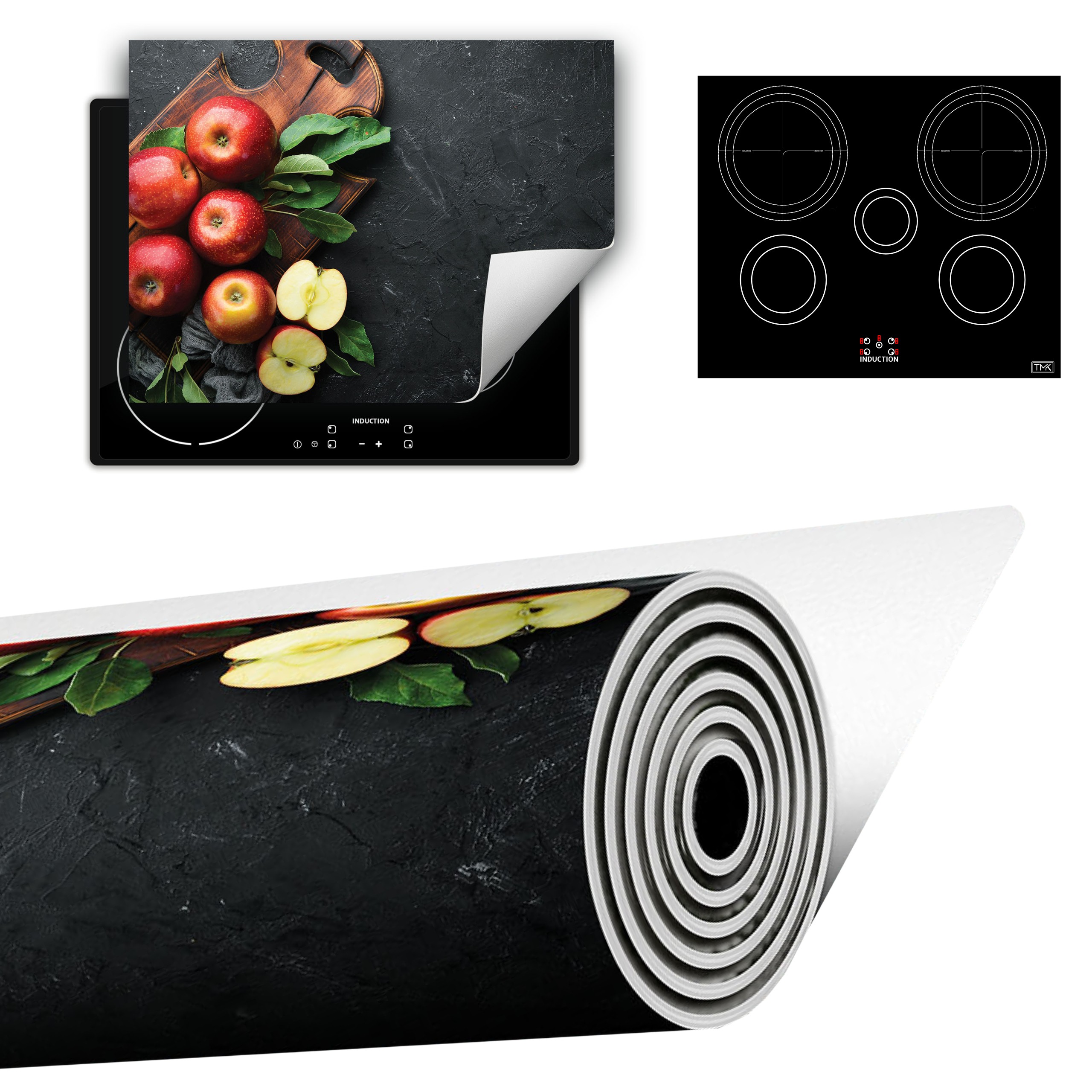 Vinylová Podložka Do Kuchyně Více Místa 70x52 šedá jablka