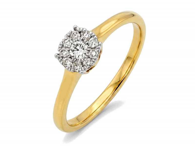 Prstýnek 585 Čtvercový diamant 1,67g jako dárek r14