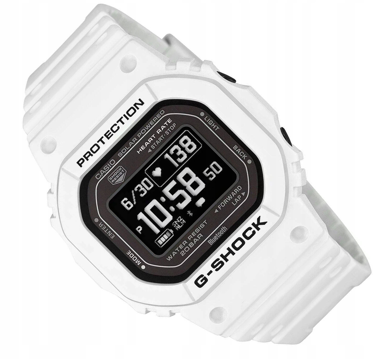 Bílé Hodinky Casio G-shock G-squad DW-H5600 -7ER Bt Solární Tepová Frekvence Tréninky