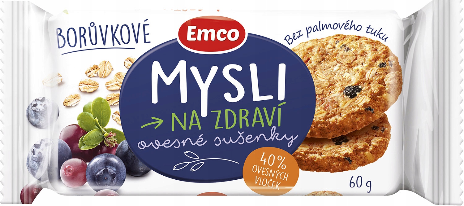 Levně Emco Mysli sušenky Borůvka 24x60g