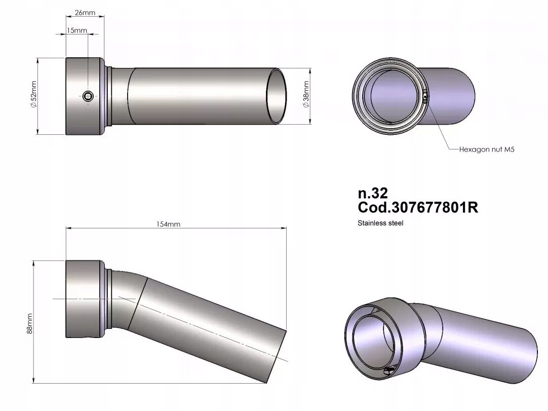 Db Killer LeoVince 32 307677801R Honda Cbr 600 Yamaha MT-250 YZF-R3