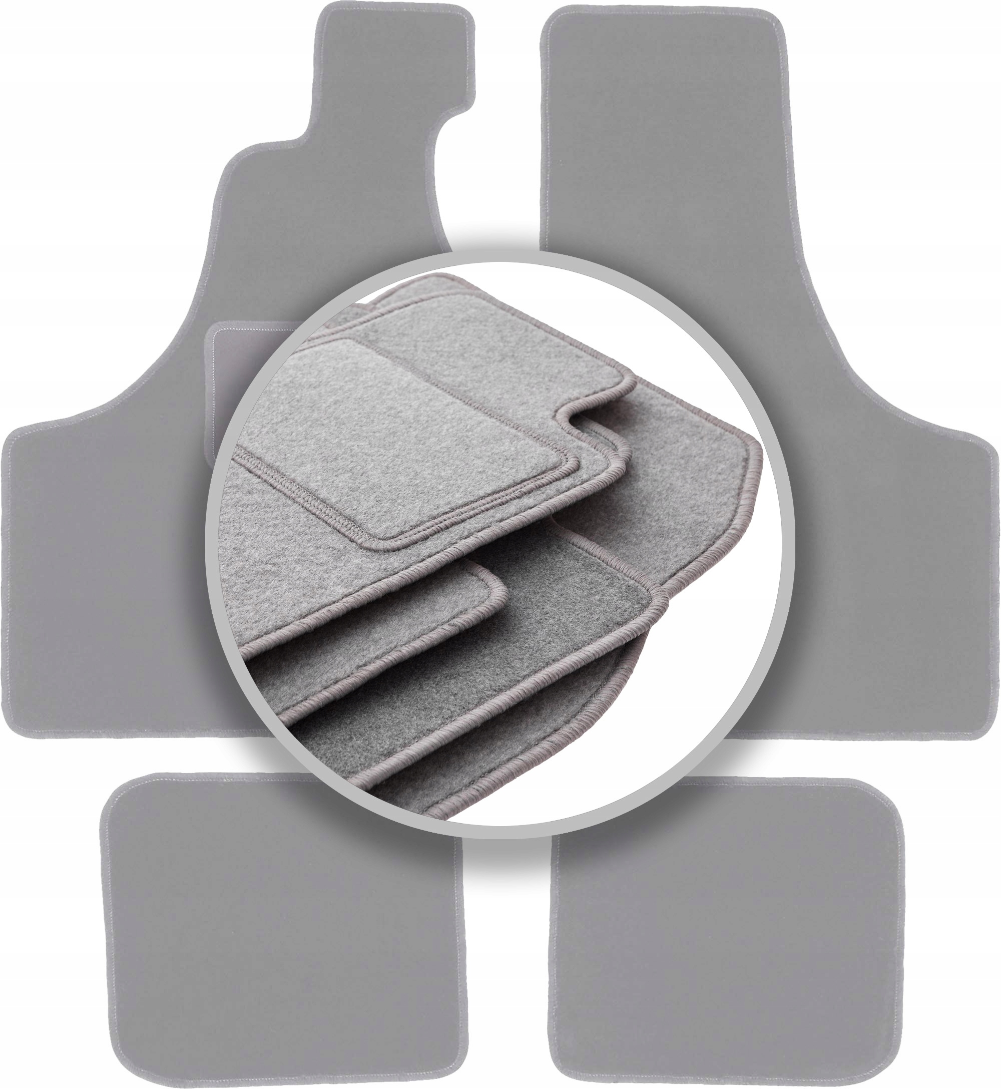 Velurové koberce Oslo šedé pro: Fiat 126P n/a 1973-2001