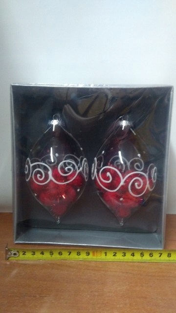 bombki szklane 2szt.  sopel 13cm   | 3787,3679 — 5