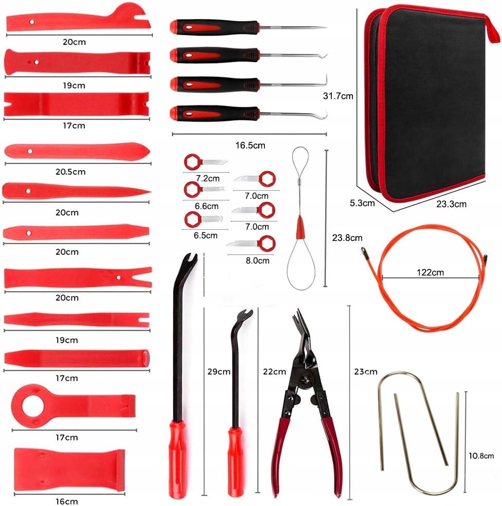 Zestaw ściągacze DO DEMONTAŻU USUWANIA TAPICERKI spinek radia ściągacze XL Kod producenta 870525