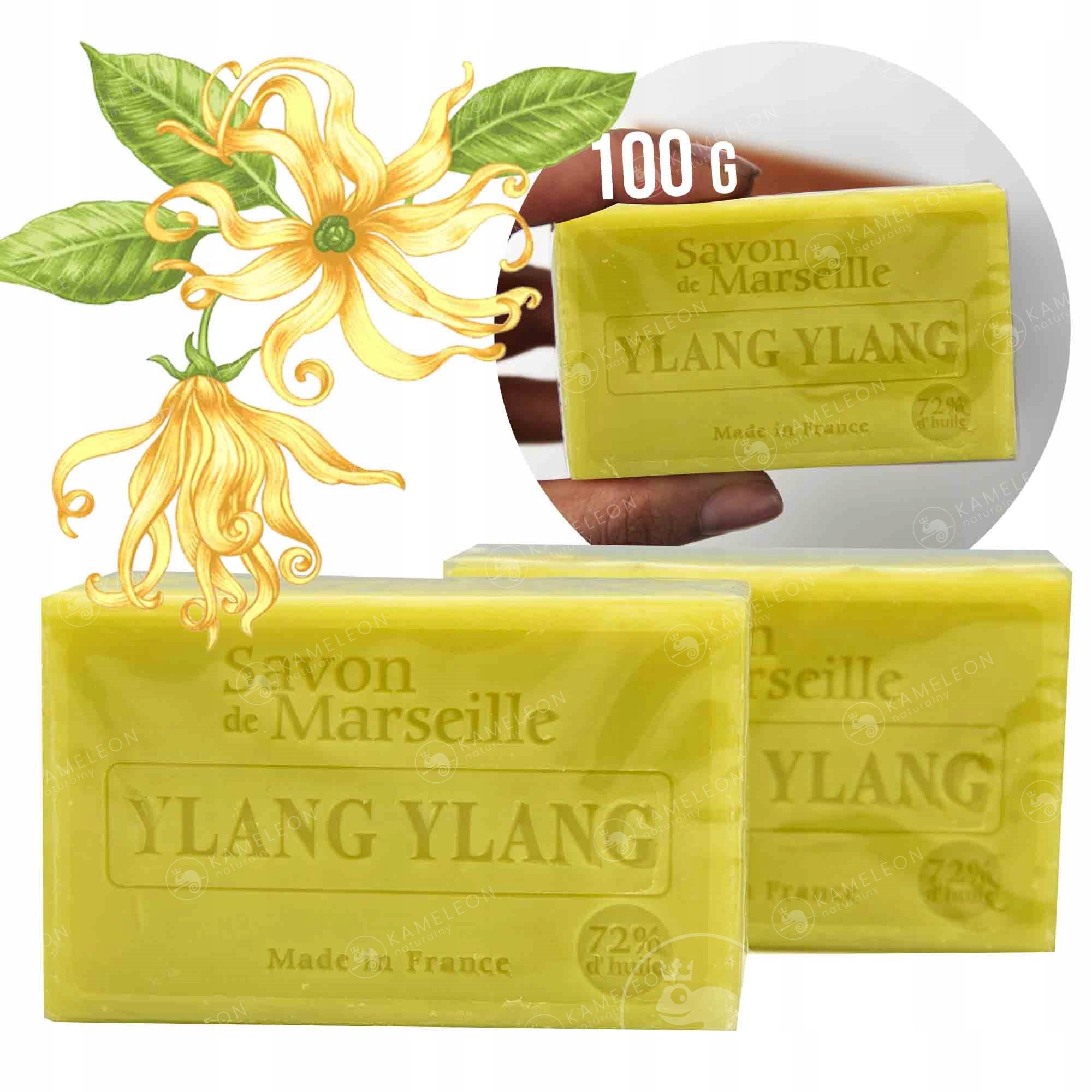 

Mydło Marsylskie Ylang Ylang 72% kostka 100G