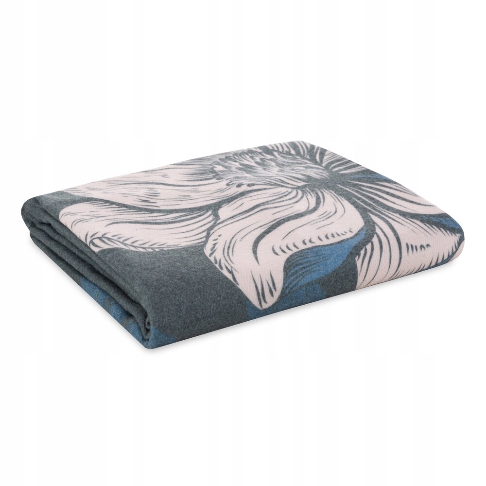 měkká teplá deka s květinami, tmavě modrá, 150 x 200 cm