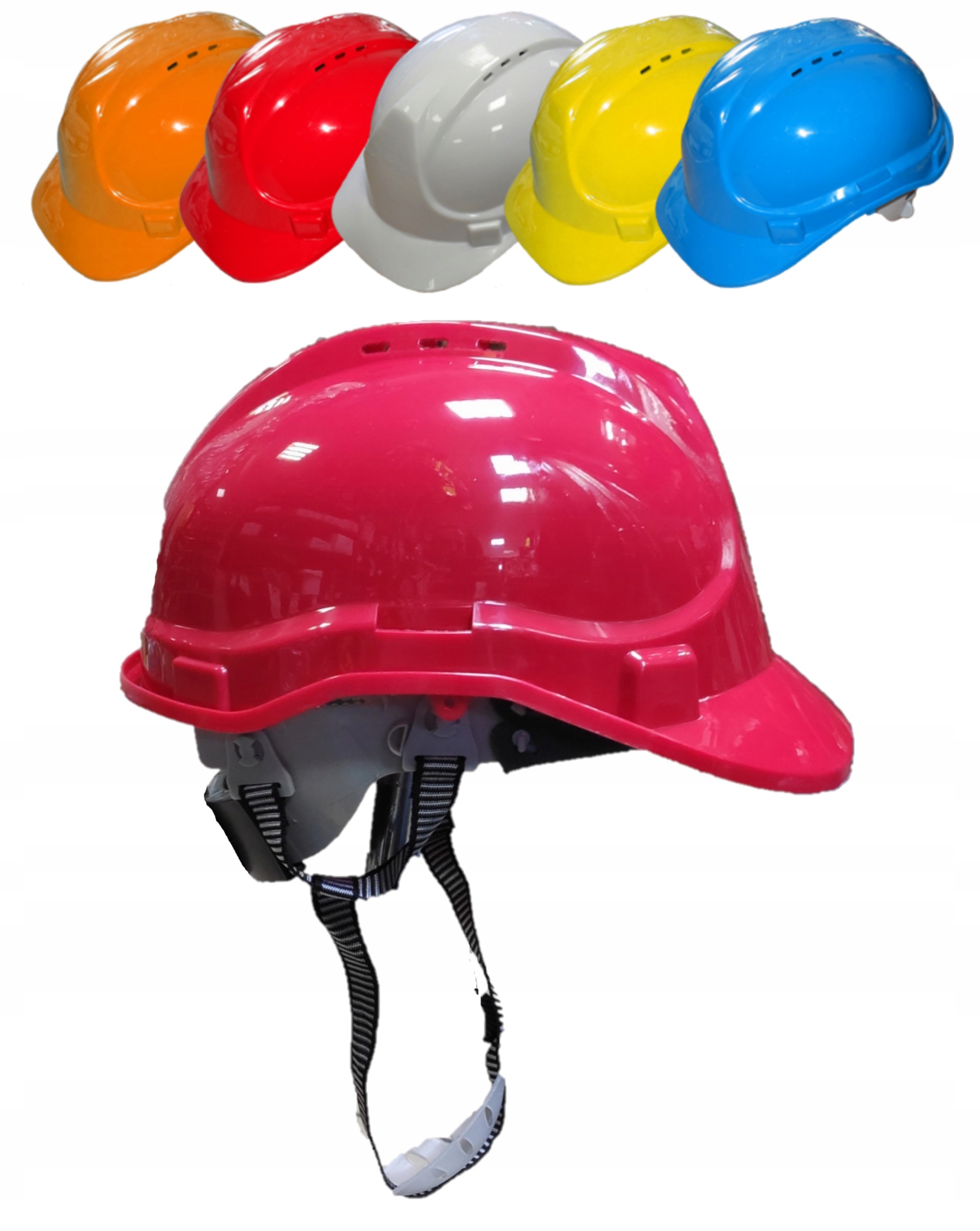 Hełm Kask BHP Budowlany Roboczy Ochronny Czerwony Model Vandal-V